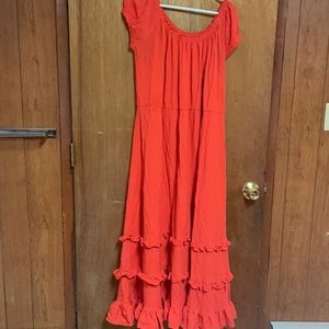 Orange flowy dress